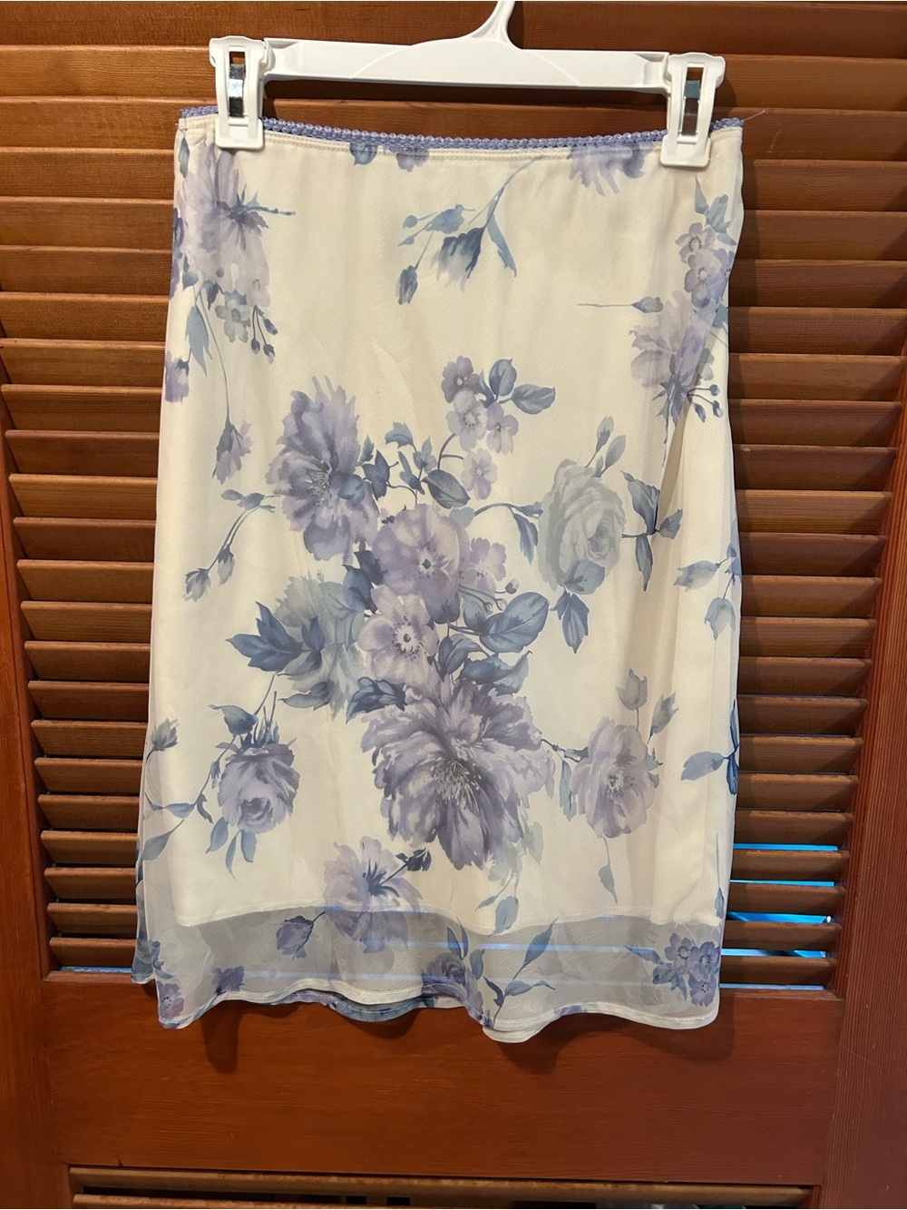 Vintage Connected purple and cream slip skirt S